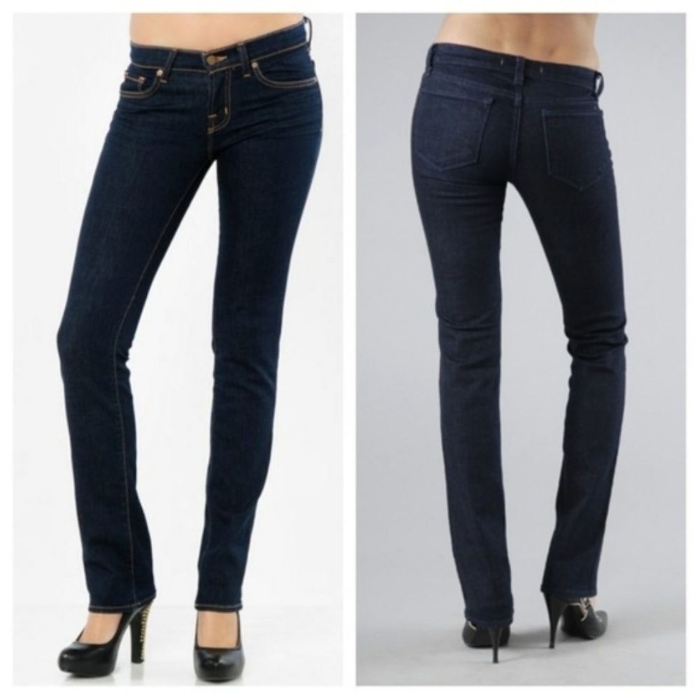 J Brand Cigarette Leg Straight Jeans Womens 25 Blue Ink Wash Hemmed